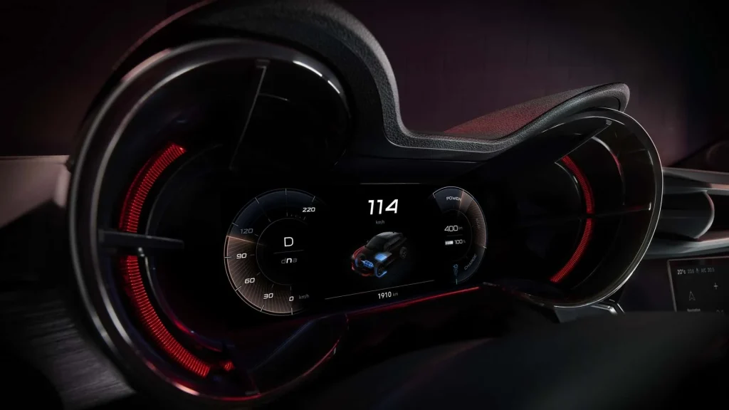 Detalhes do Painel de Instrumentos do Alfa Romeo Milano 2025