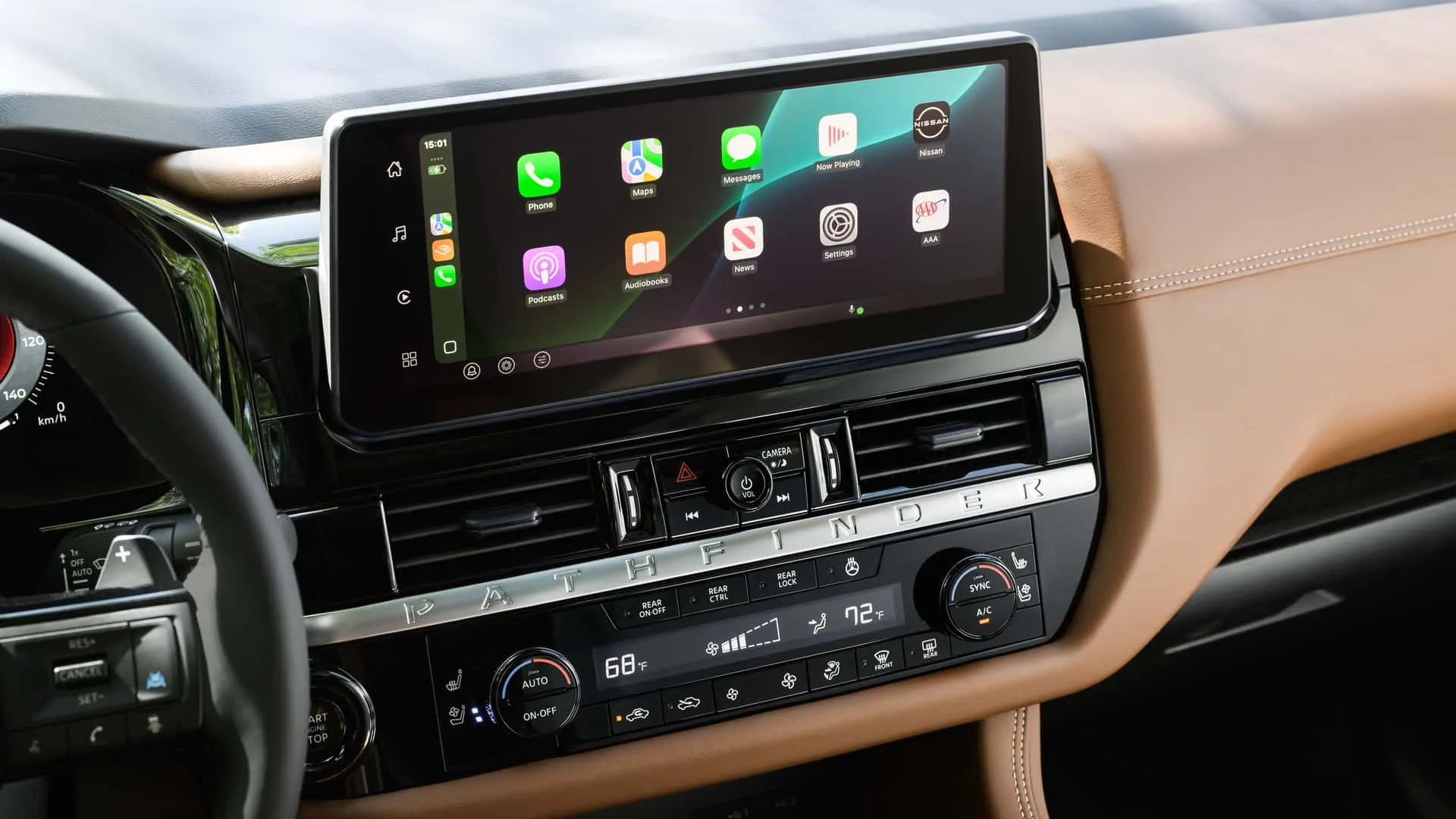 Detalle parrilla Pathfinder 2026 azul cielo