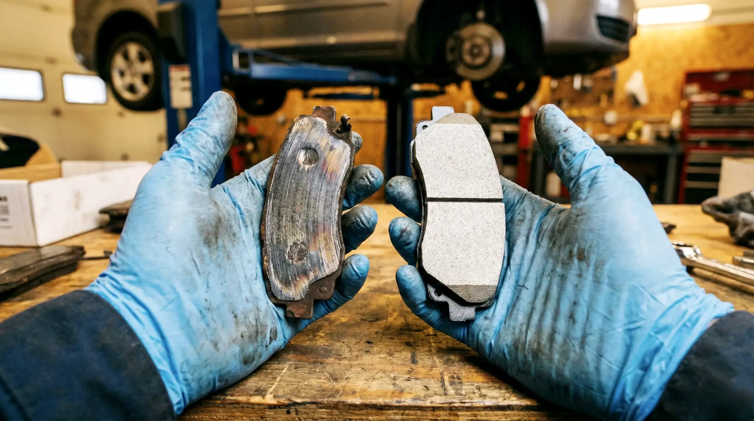 Bremsbeläge am Auto