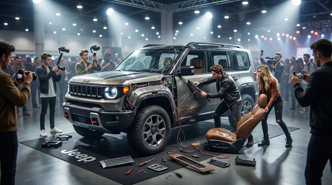 LAオートショーで内装を分解したインフルエンサーとStellantisのJeep Recon