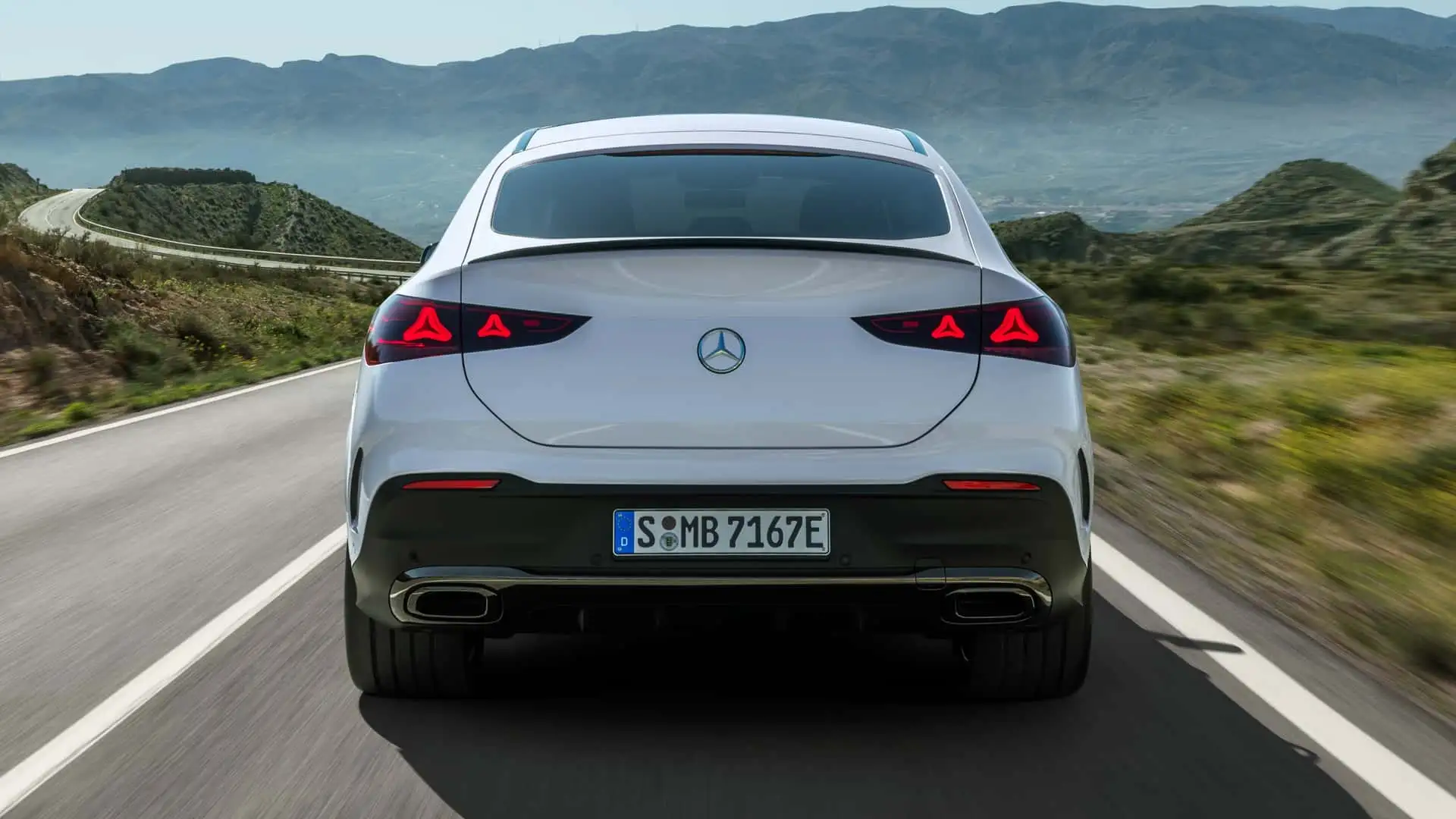 2027 MERCEDES BENZ GLE - White Mercedes Coupe Rear With Red LED Taillights