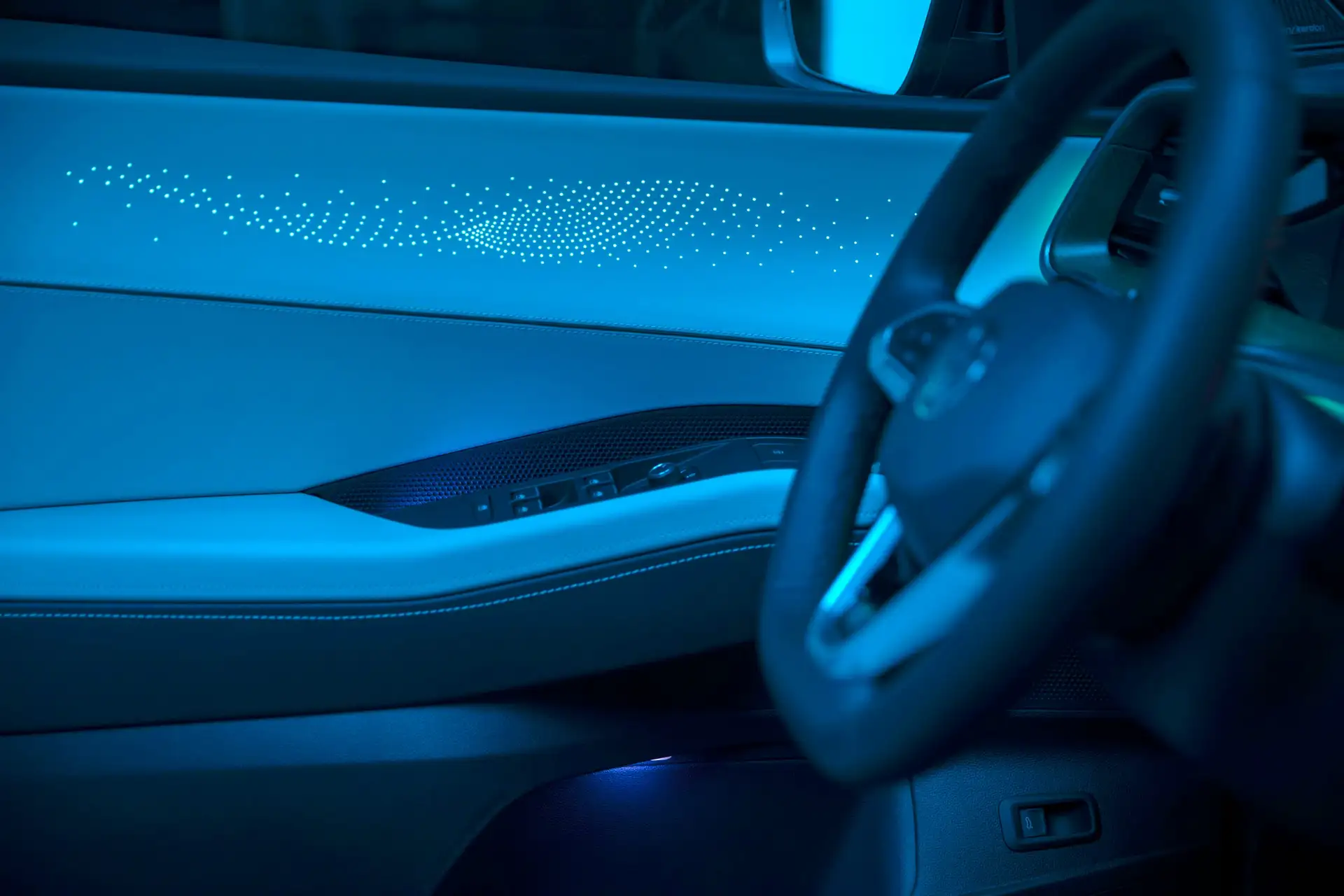 2027 VOLKSWAGEN ATLAS - Futuristic Starry Ambient White Leather Door Panel