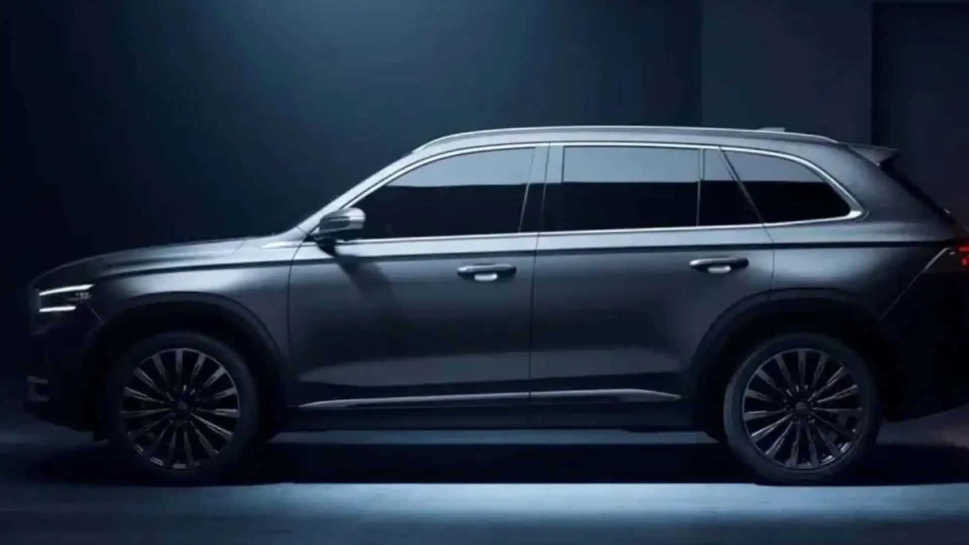 2026 Geely Volga C50 K50 - Sleek Dark Metallic SUV Side Profile With Rims