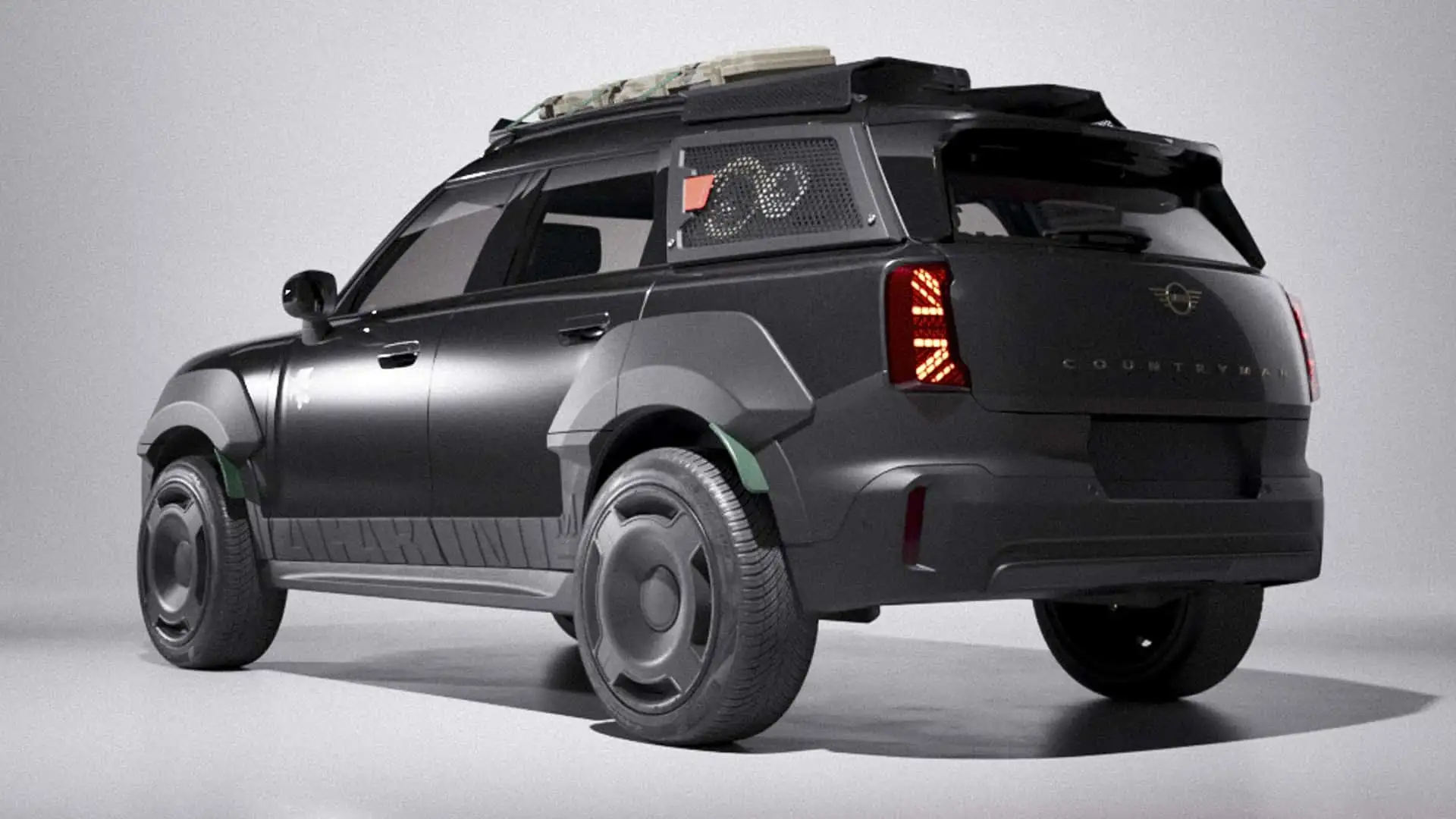 2026 MINI COUNTRYMAN X VAGABUND - Matte Black Off Road Rear Design With Roof Rack
