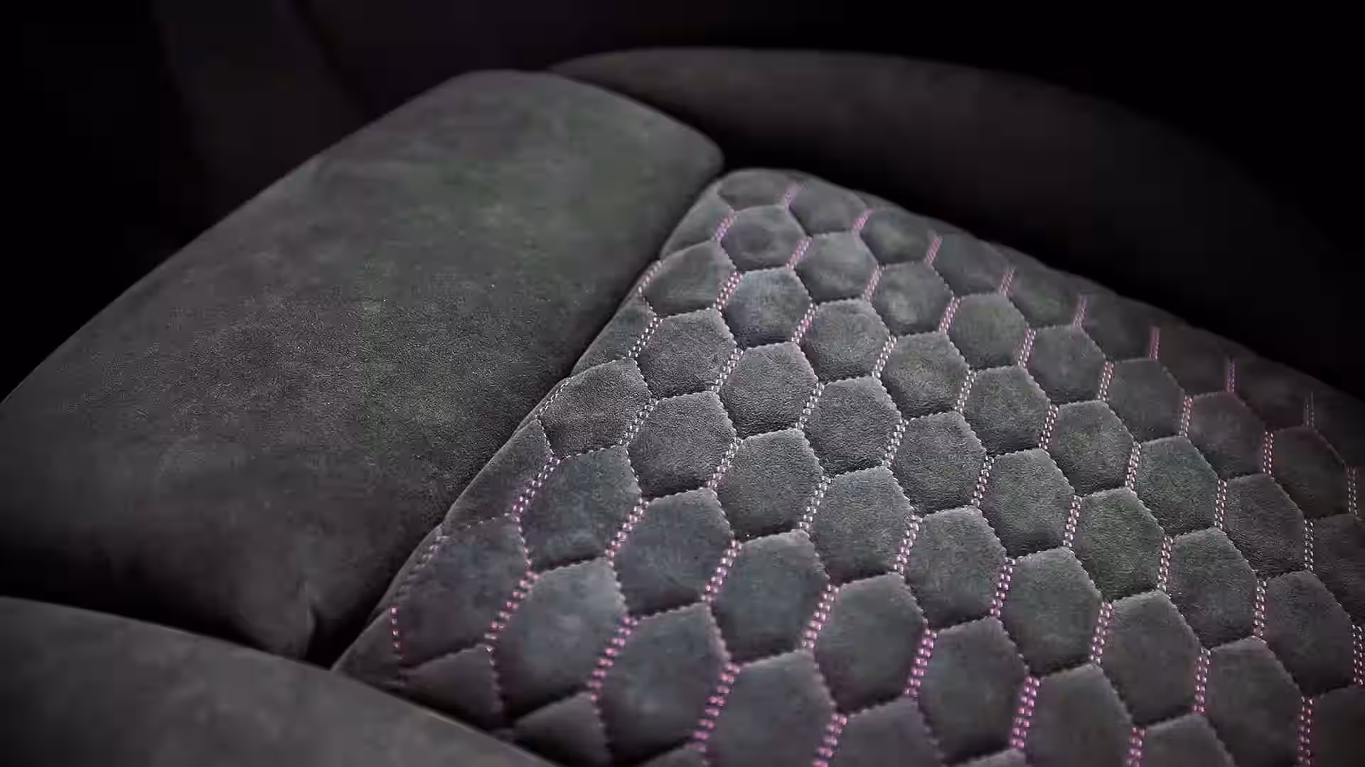 2026 Mercedes Sprinter Vanne Niffler - Gunmetal Suede Seat Bolster With Purple Hex Quilting