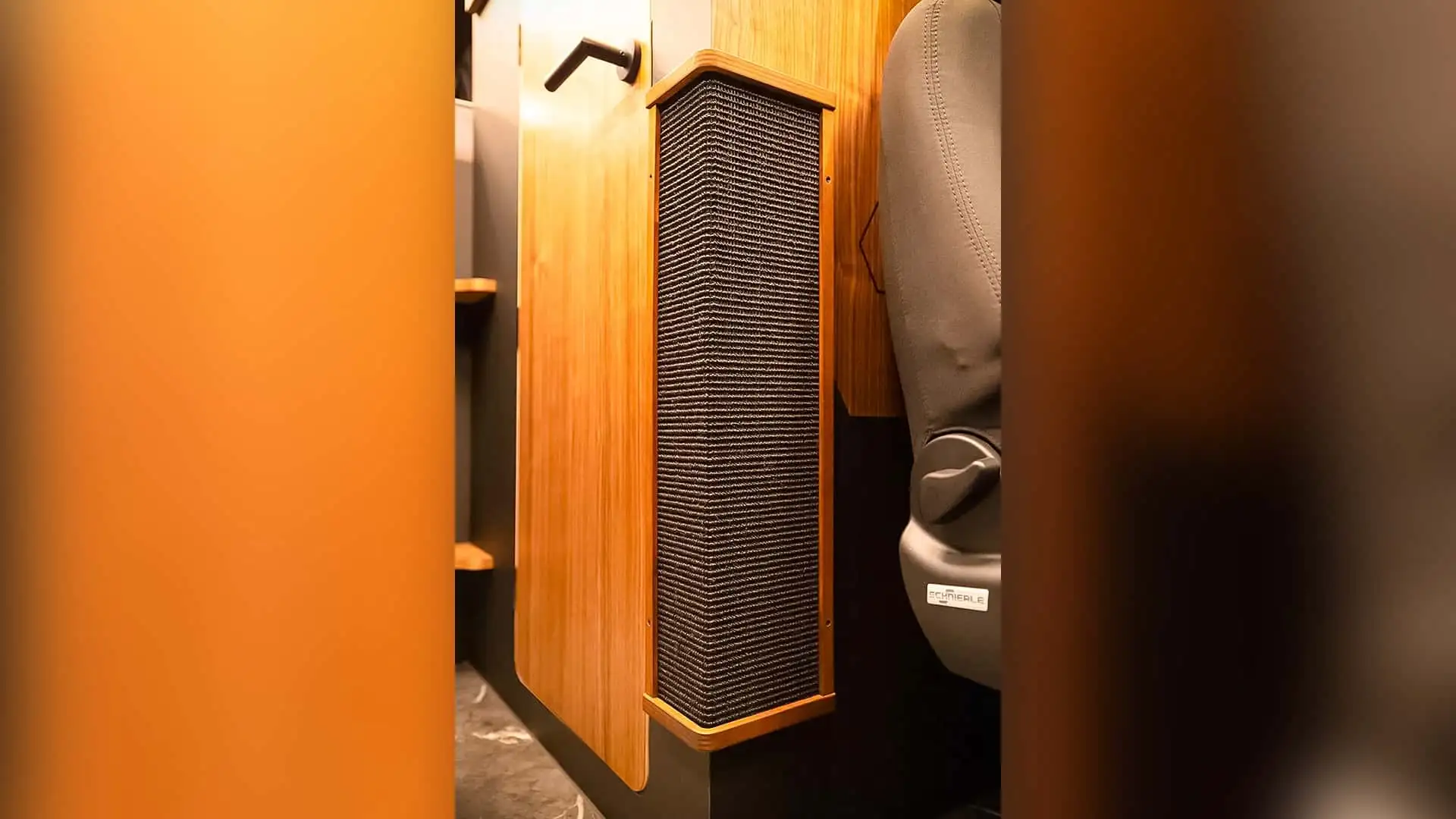 2026 Mercedes Sprinter Vanne Niffler - Luxury Bamboo Wood Subwoofer Grille With Gray Seat