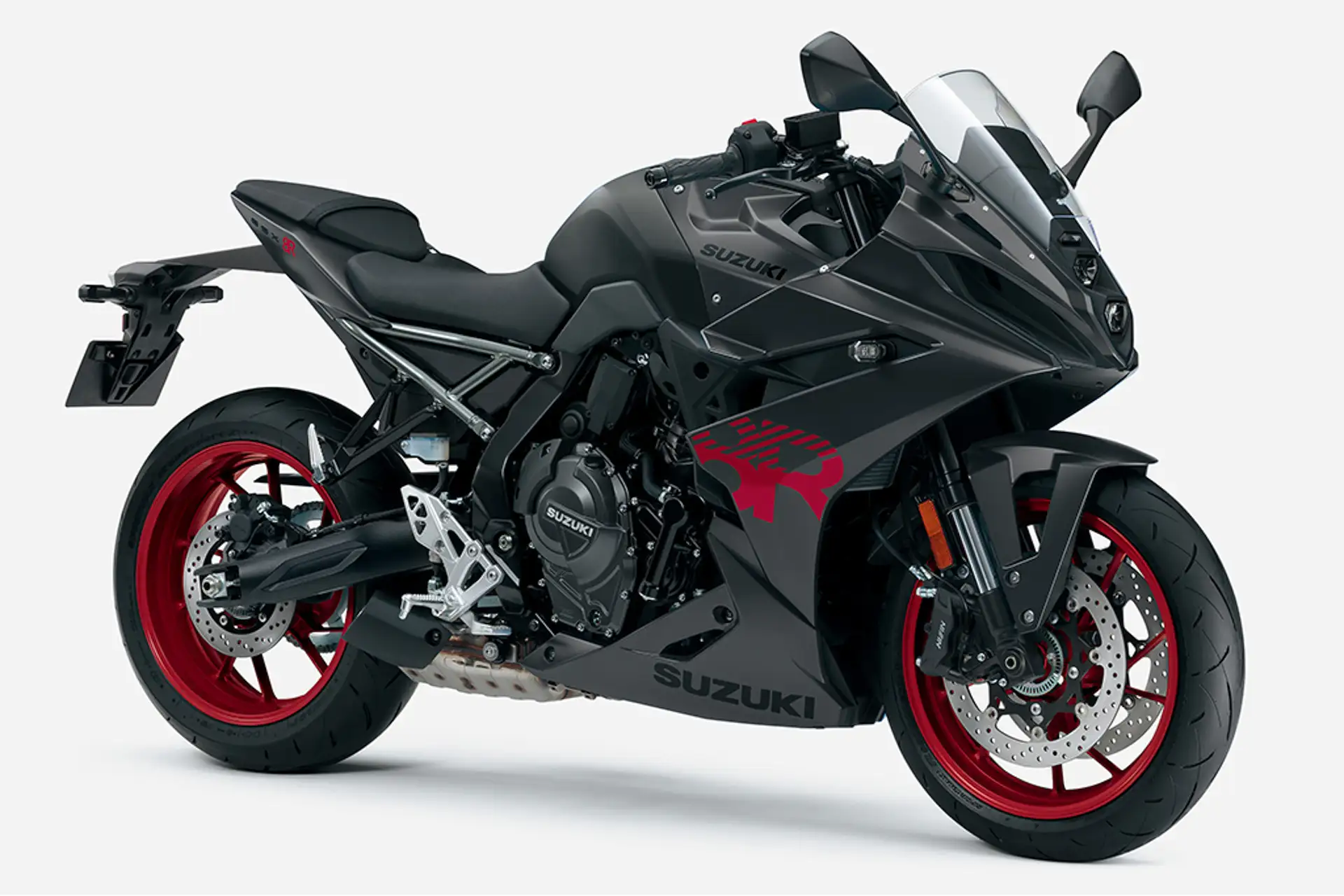 2026 SUZUKI GSX 8R And GSX 8S - Matte Black Suzuki Sportbike With Red Wheels