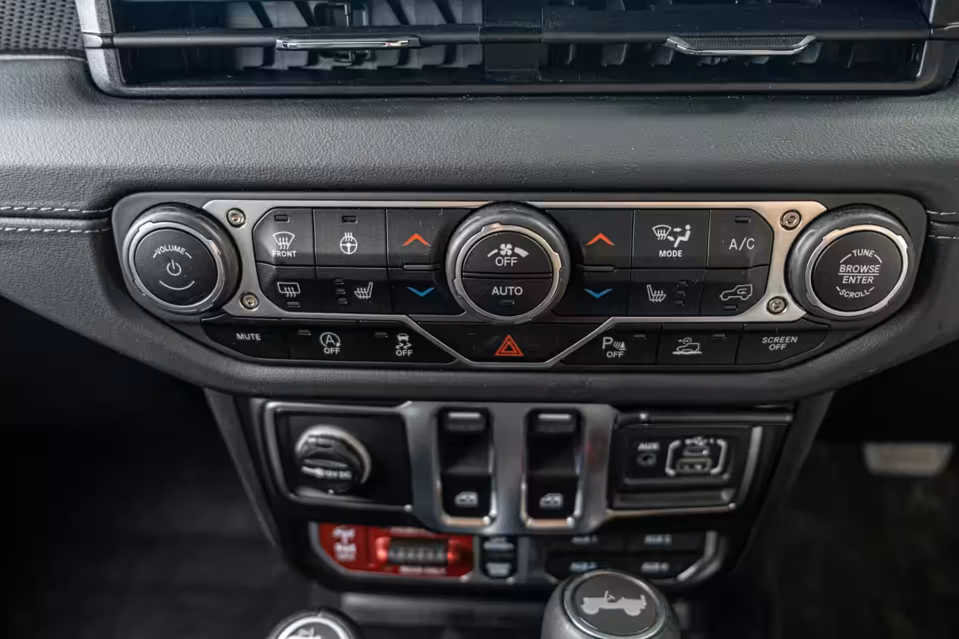 2026 Wrangler Rubicon - Premium Black Climate Control Panel With Digital HVAC