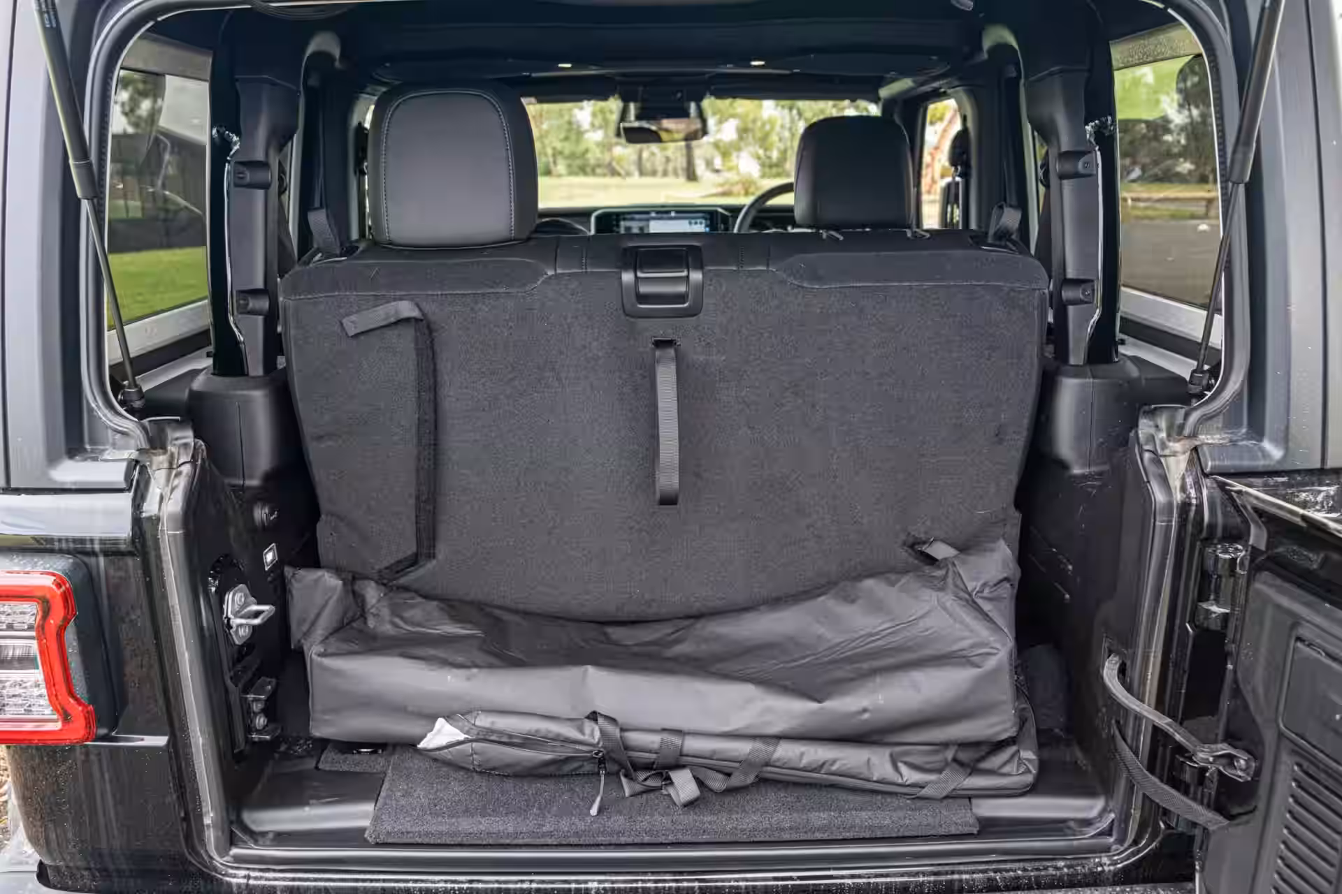 2026 Wrangler Rubicon - Spacious Black Fabric Rear Cargo With Folded Seats