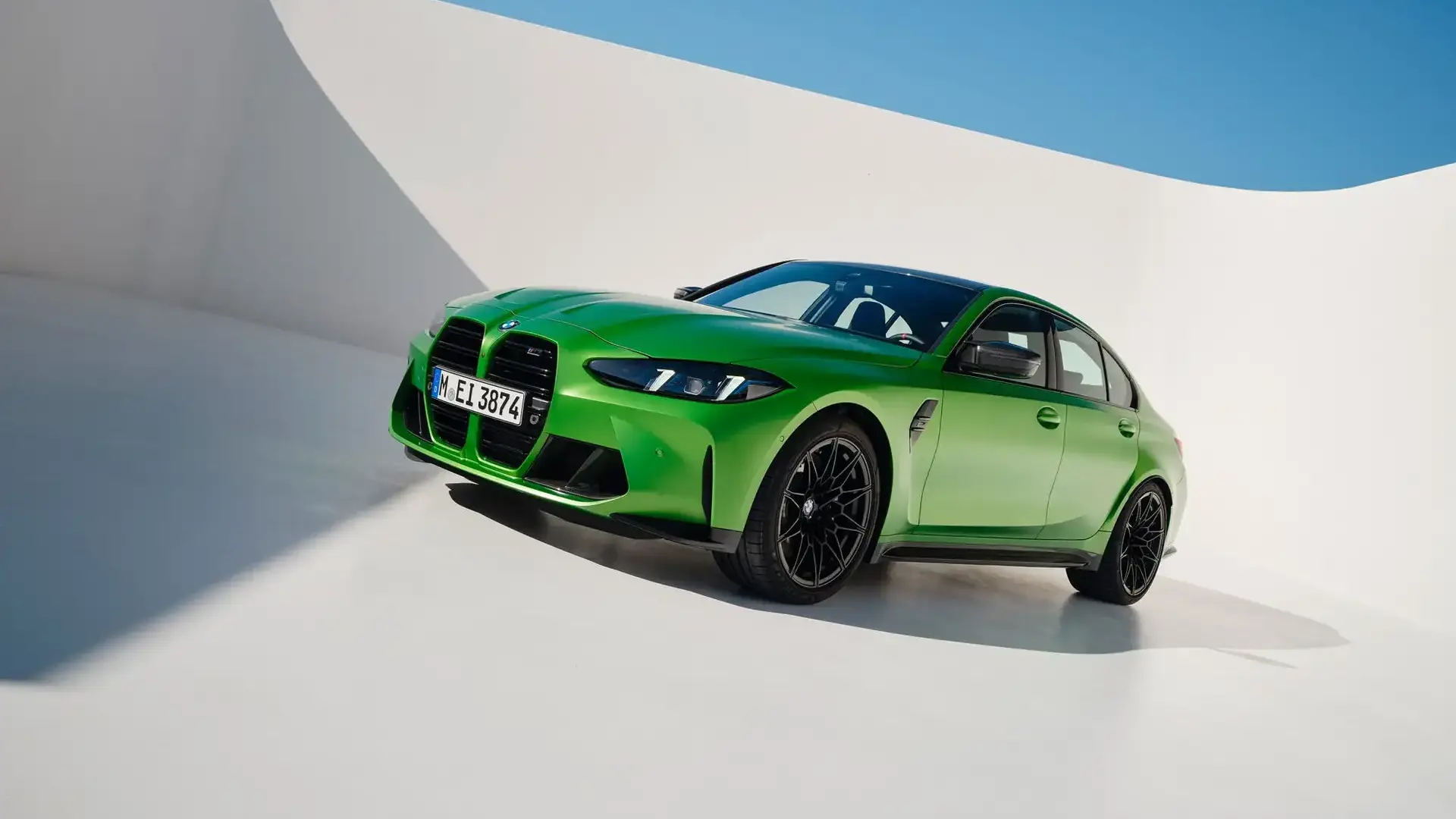 2027 BMW M3 - Bright Lime Green Front LED Headlights
