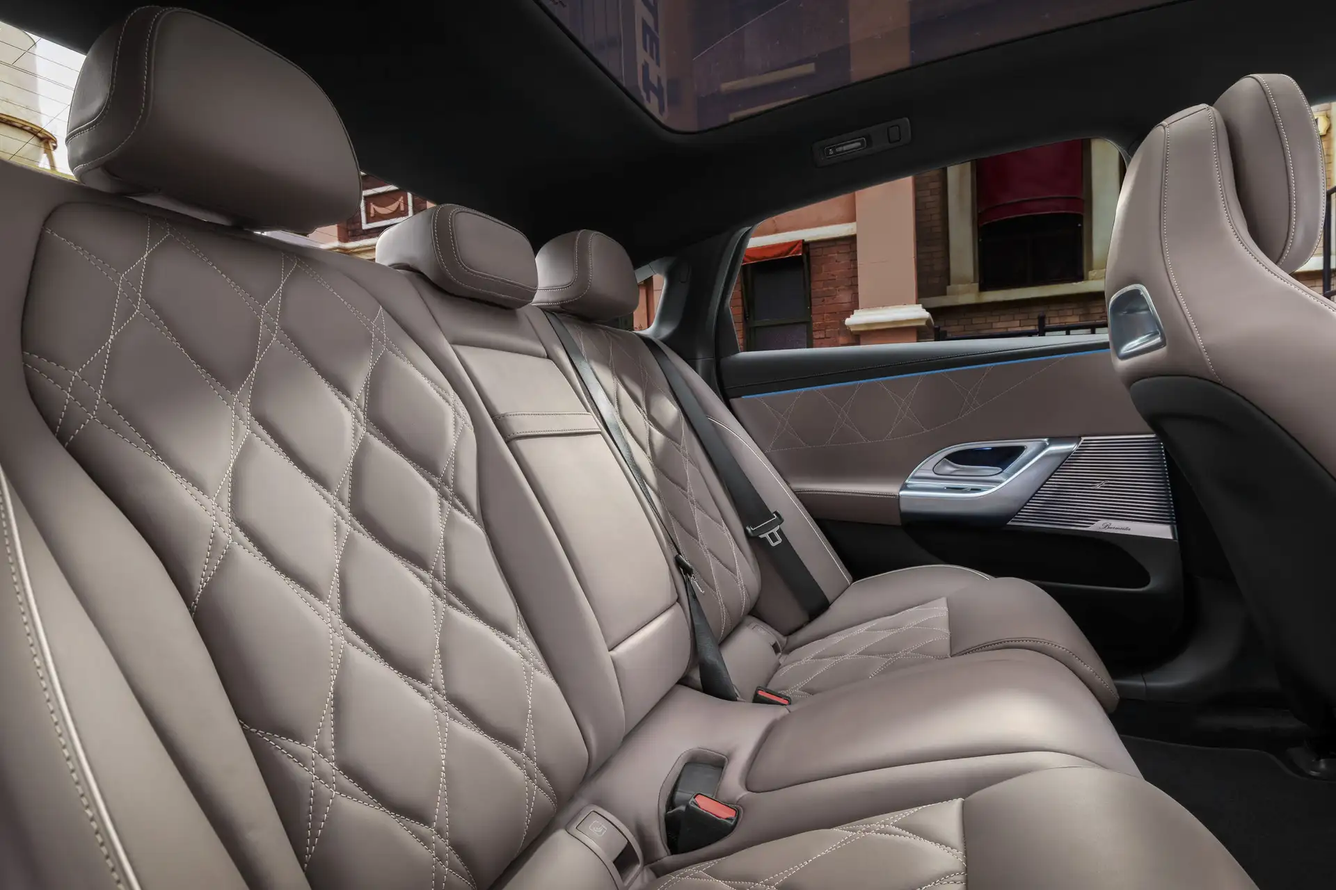 2027 Mercedes Benz C Class EV - Beige Diamond Stitched Leather Rear Seats