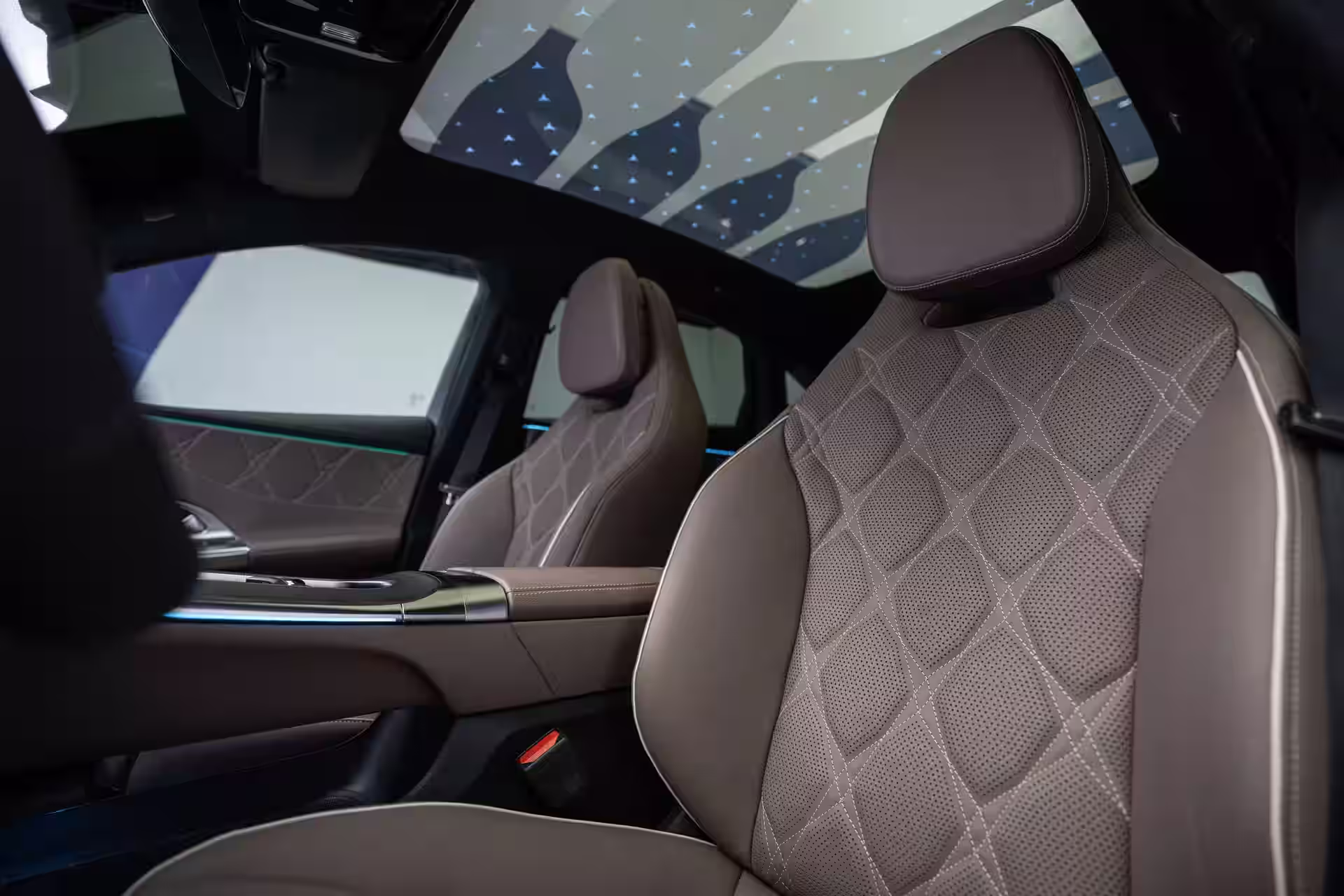 2027 Mercedes Benz C Class EV - Beige Perforated Diamond Stitch Front Seats