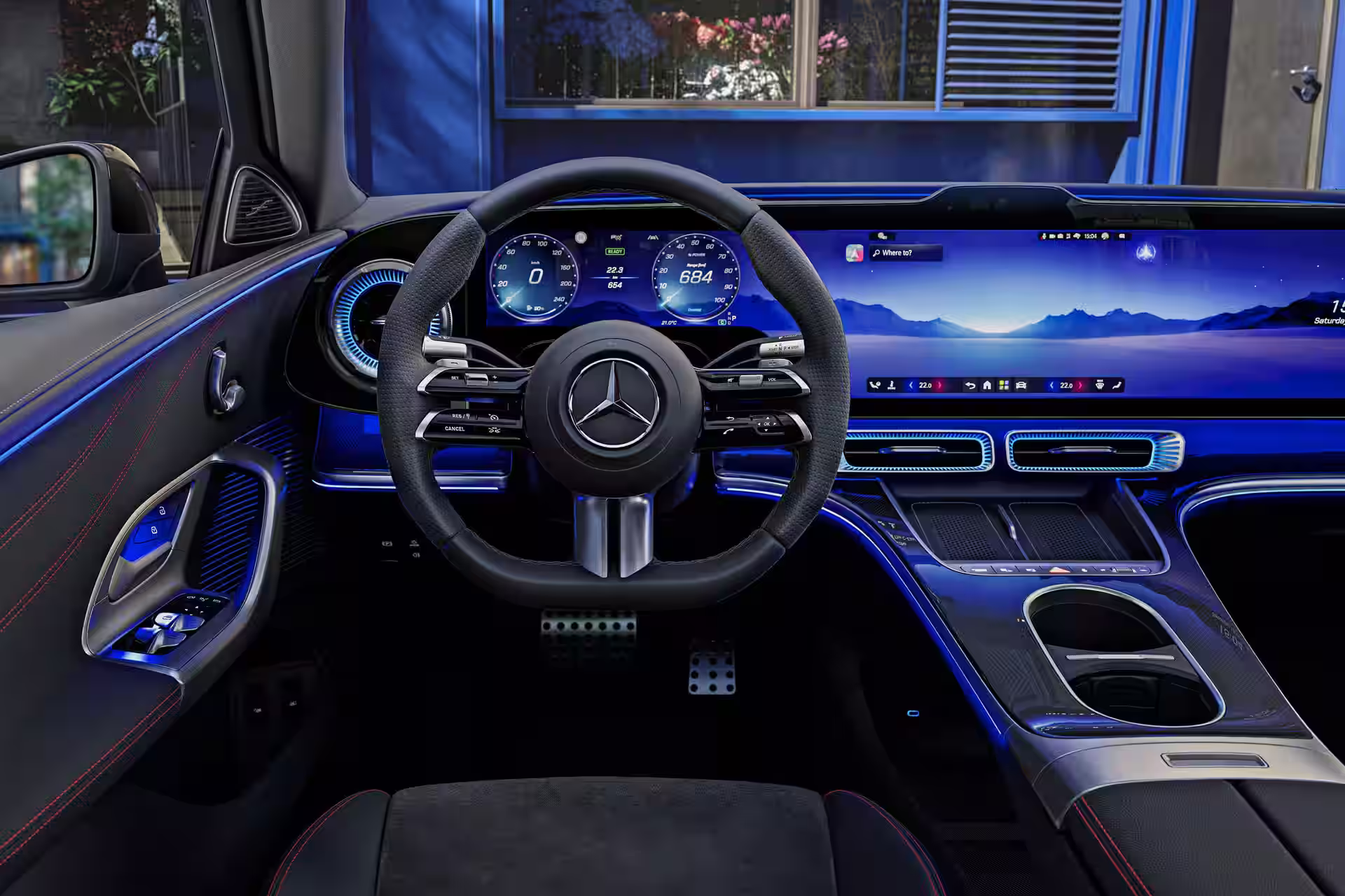 2027 Mercedes Benz C Class EV - Black Leather Sport Steering Wheel And Dual Displays