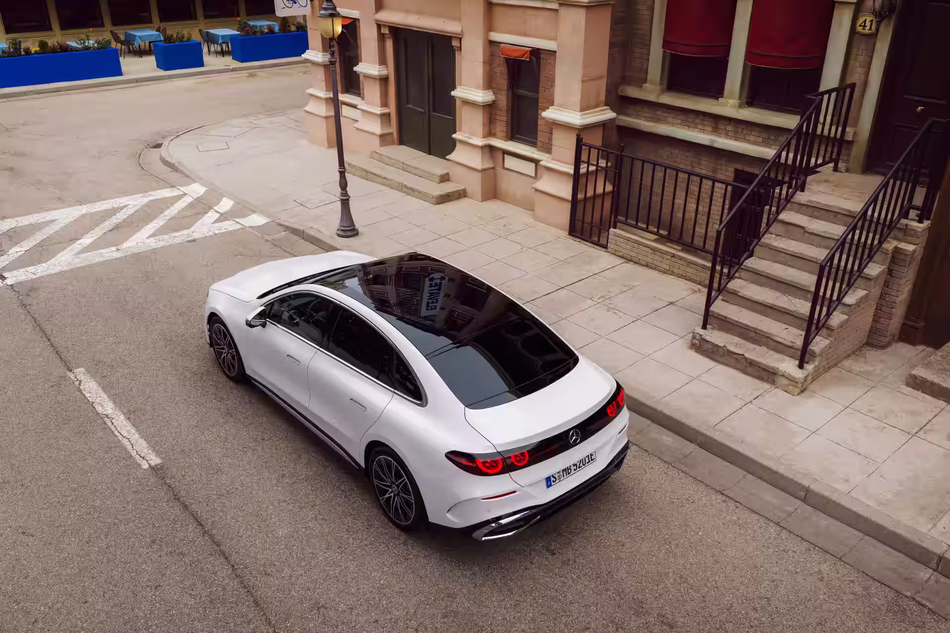 2027 Mercedes Benz C Class EV - White Mercedes GT Coupe Rear With Quad Lamps