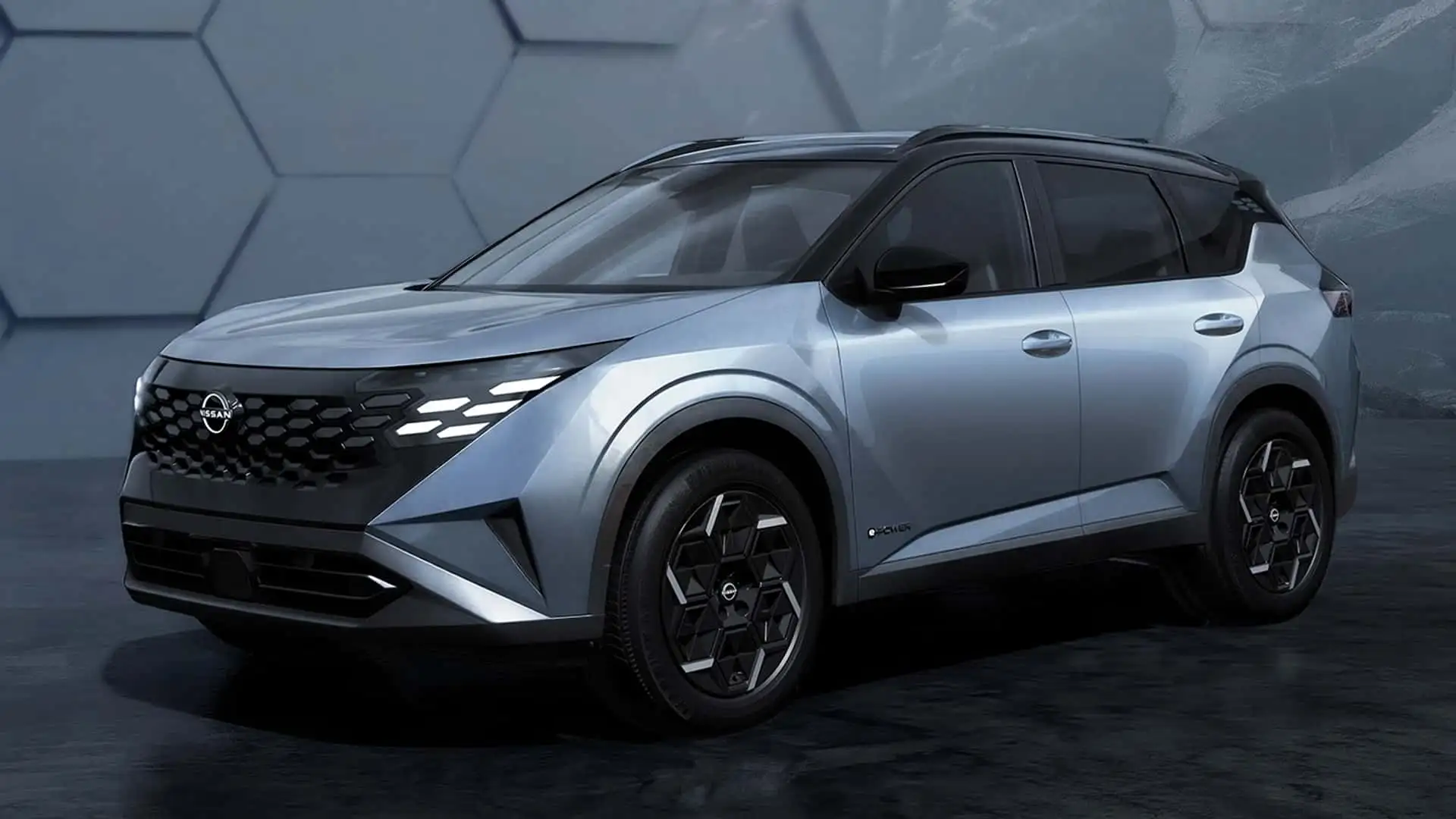 2027 NISSAN ROGUE E Power Hybrid - Sleek Pearl Gray Nissan SUV With LED Headlights