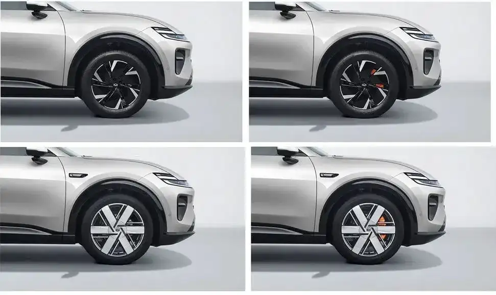 CHANGAN NEVO Q06 - Futuristic Black White Wheels With Orange Calipers