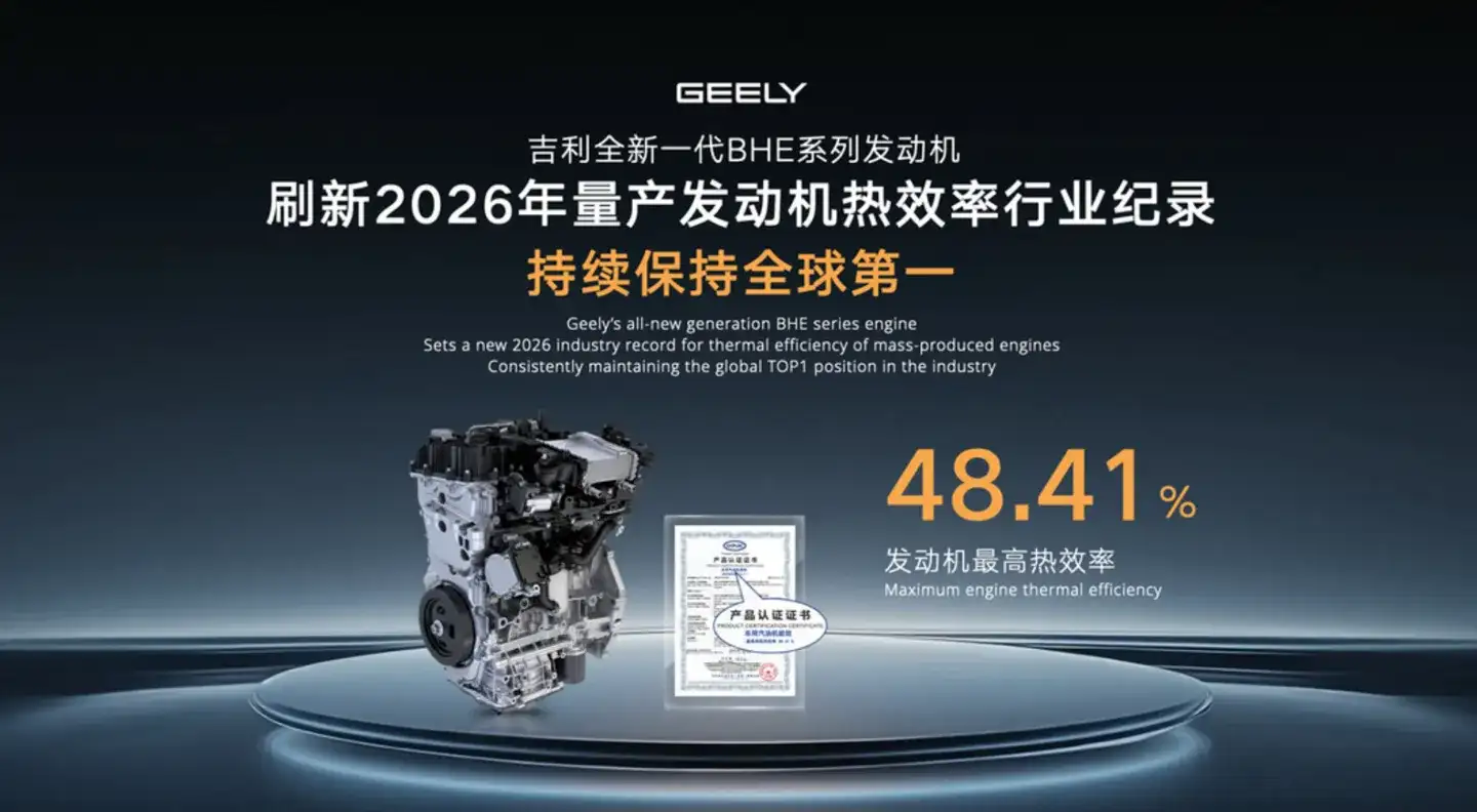 GEELY Emgrand Hybrid - Shiny Silver BHE Series Engine 48.41% Efficiency