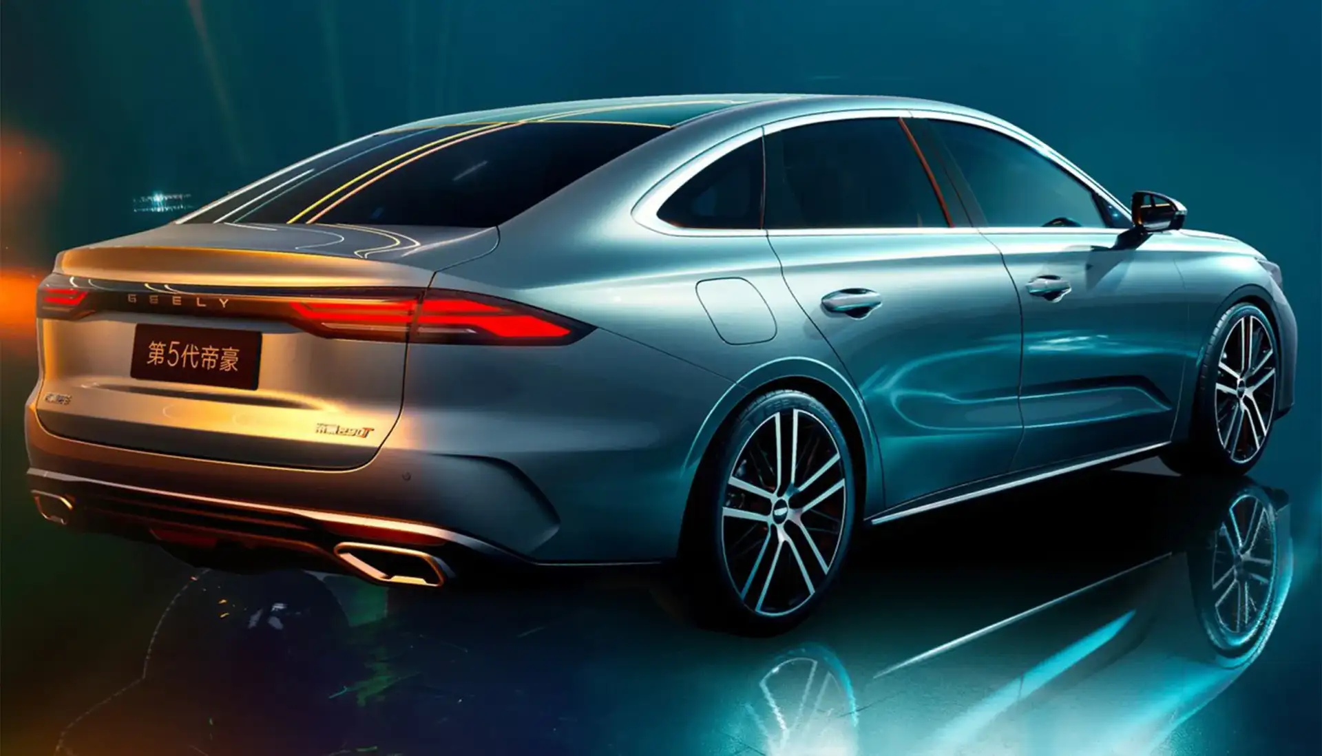 GEELY Emgrand Hybrid - Sleek Metallic Gray Rear Profile With LED Taillights