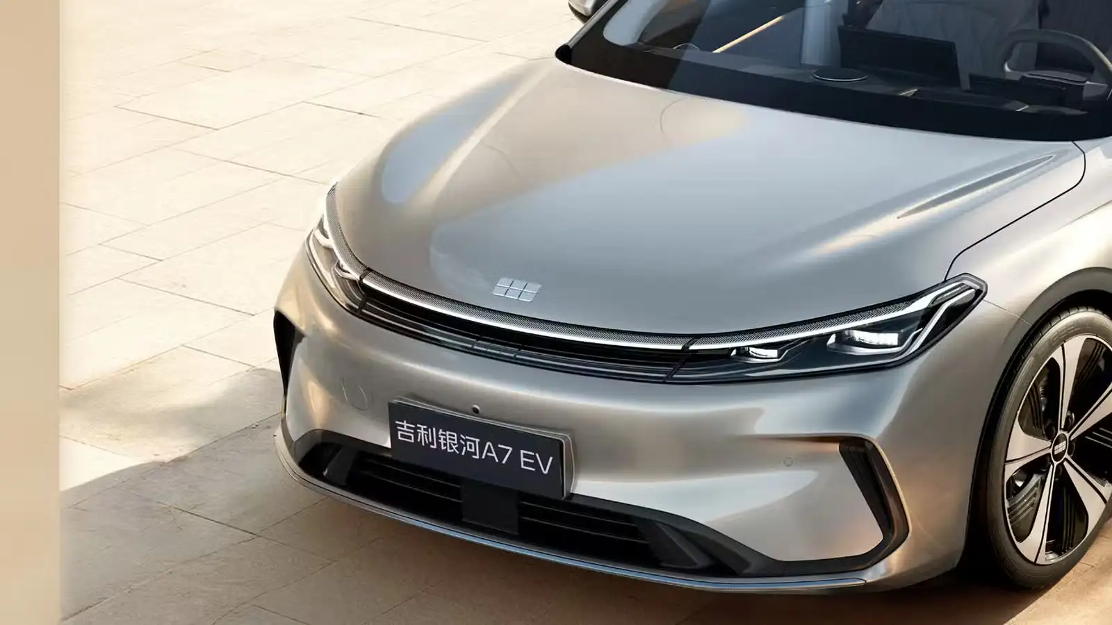 Geely Galaxy A7 EV - Sleek Silver Front With Slim LED Headlights