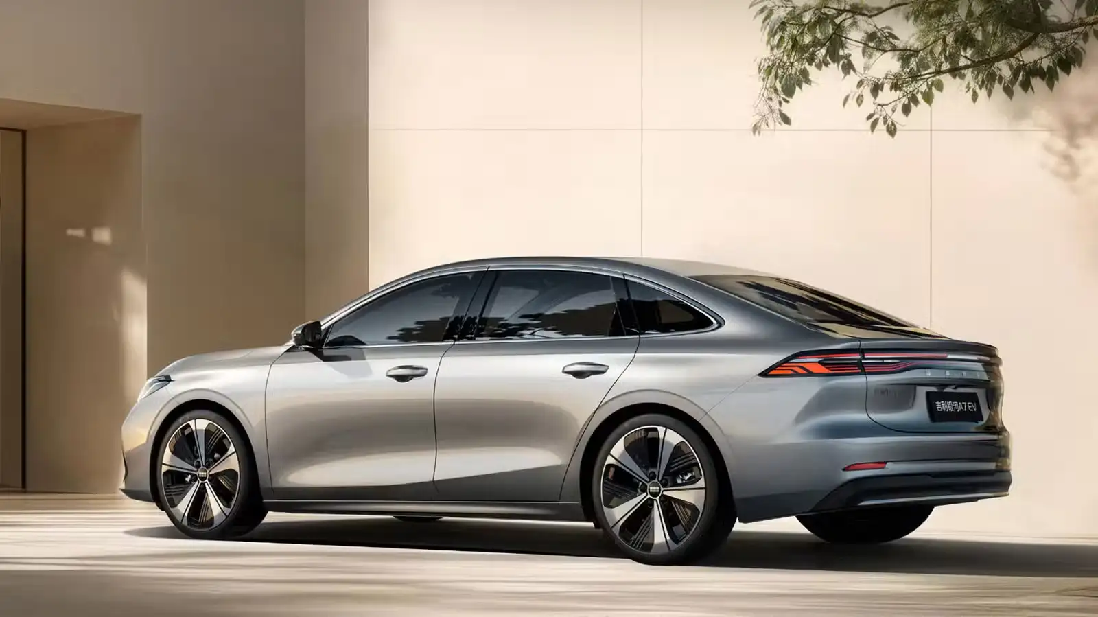 Geely Galaxy A7 EV - Sleek Silver Side Rear Profile With Premium Wheels