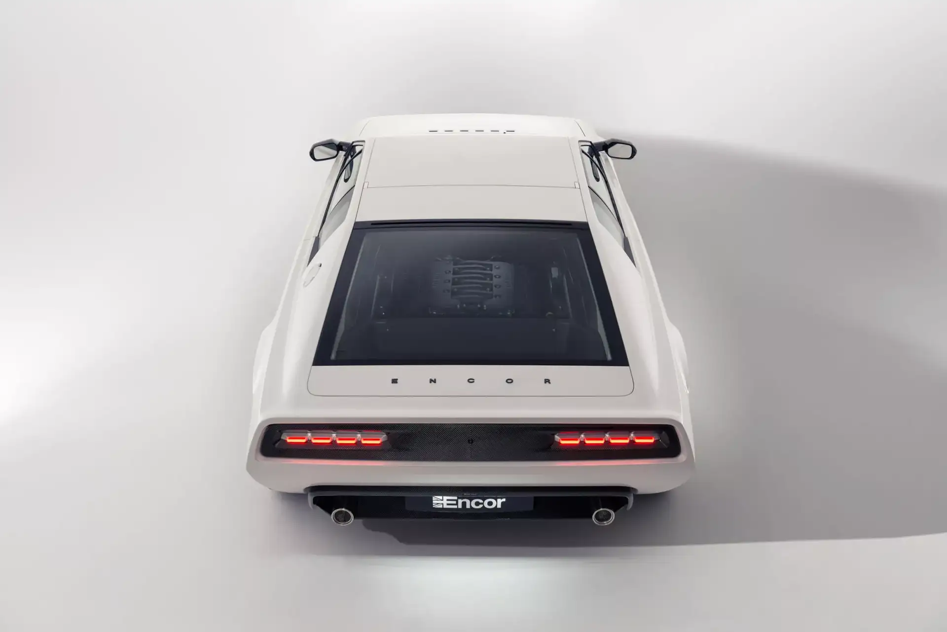 LOTUS ESPRIT Encor’s - White Futuristic Rear With Exposed V6 Glass Roof