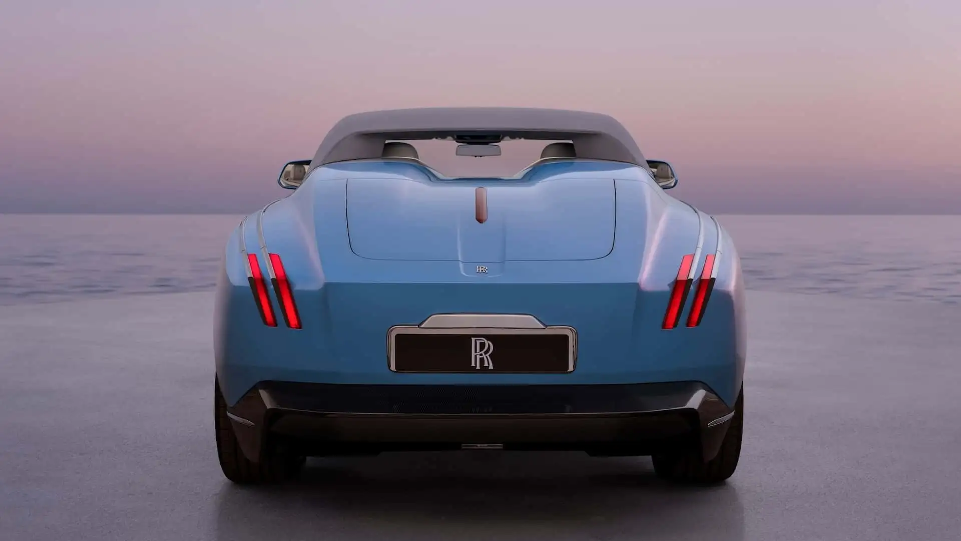 Rolls Royce Project Nightingale - Sleek Light Blue Rolls Royce Rear Speedster With Red Taillights