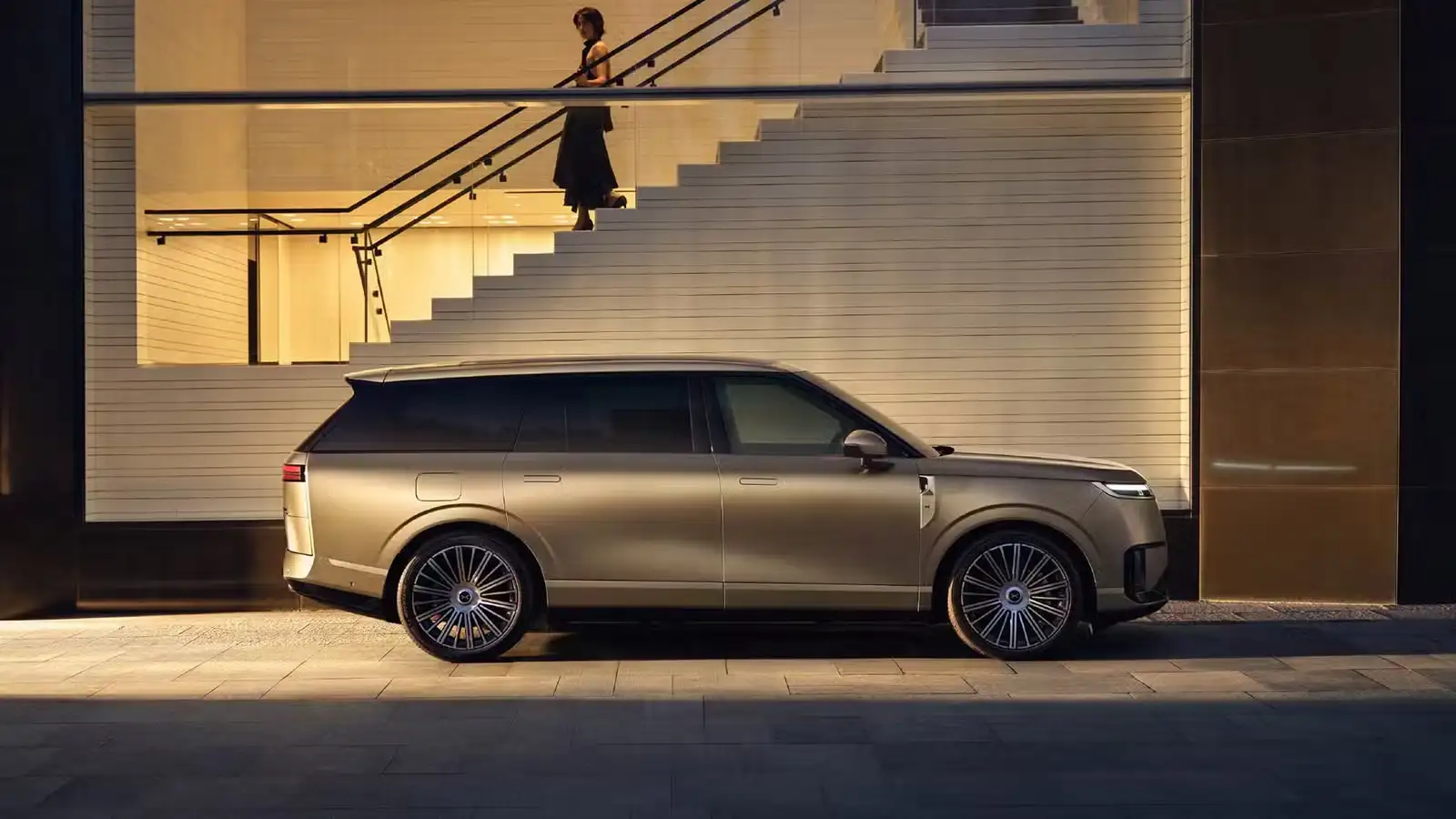 Xpeng GX - Champagne Gold Luxury SUV Side Profile With Rims