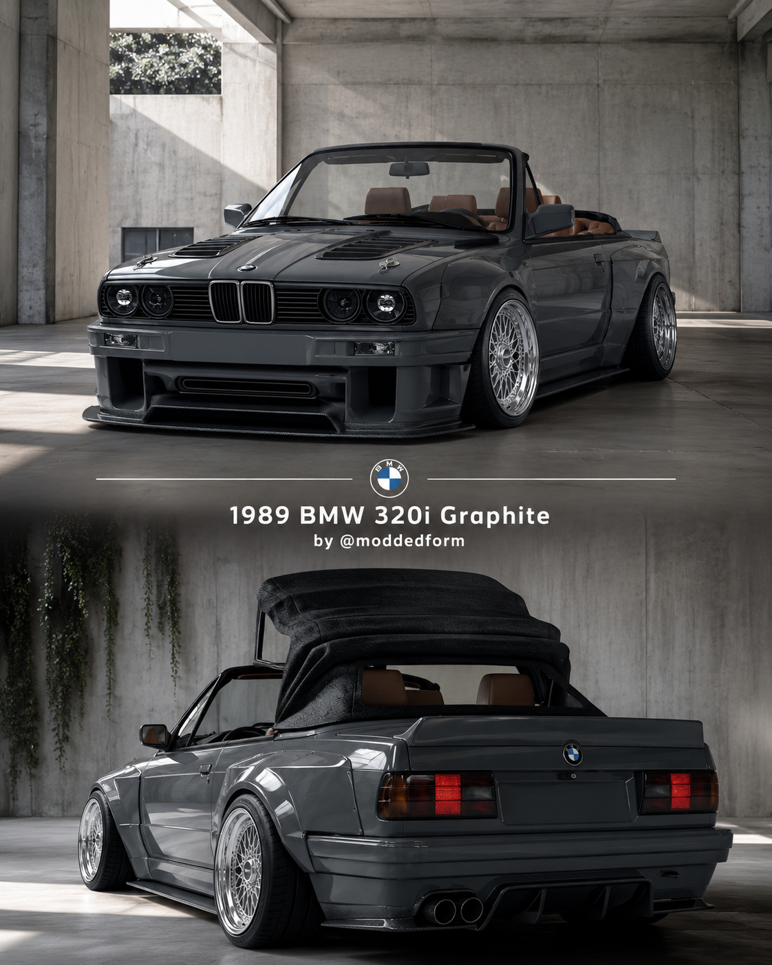 1989 BMW 320i Graphite By @moddedform